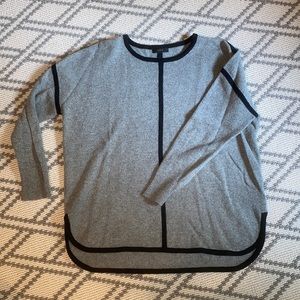 JCREW Gray Sweater with Black Piping